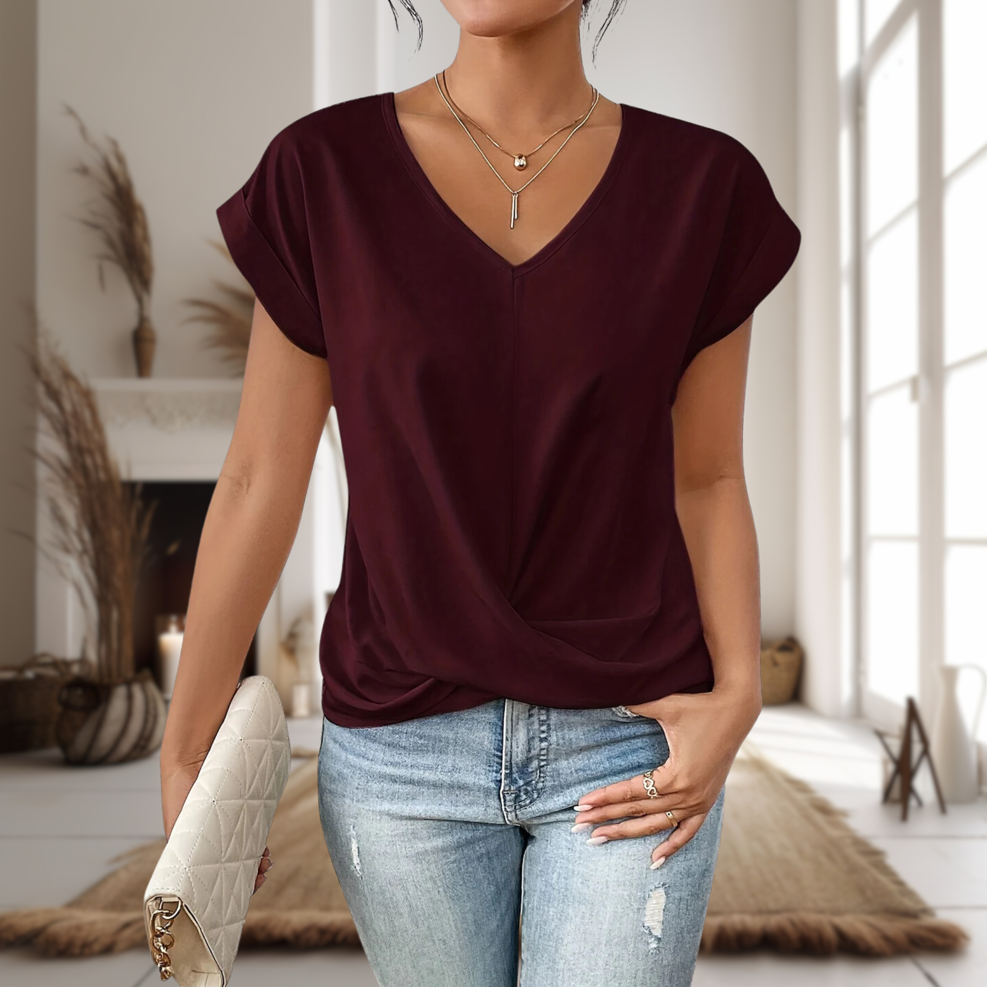 Women's Top – Soft Fabric Relaxed Fit Casual | Isabella 1