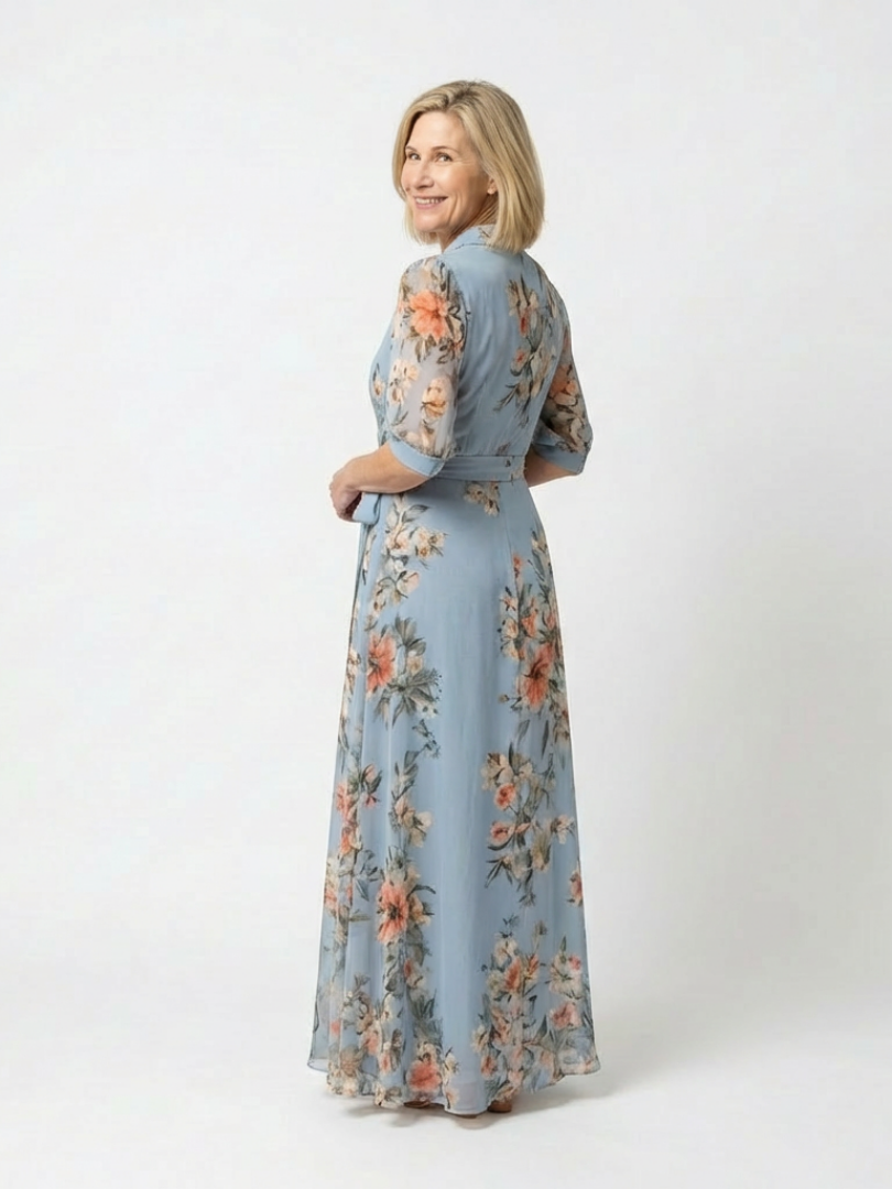 Sophie | V Neck Wrap Casual Fit Maxi Dress