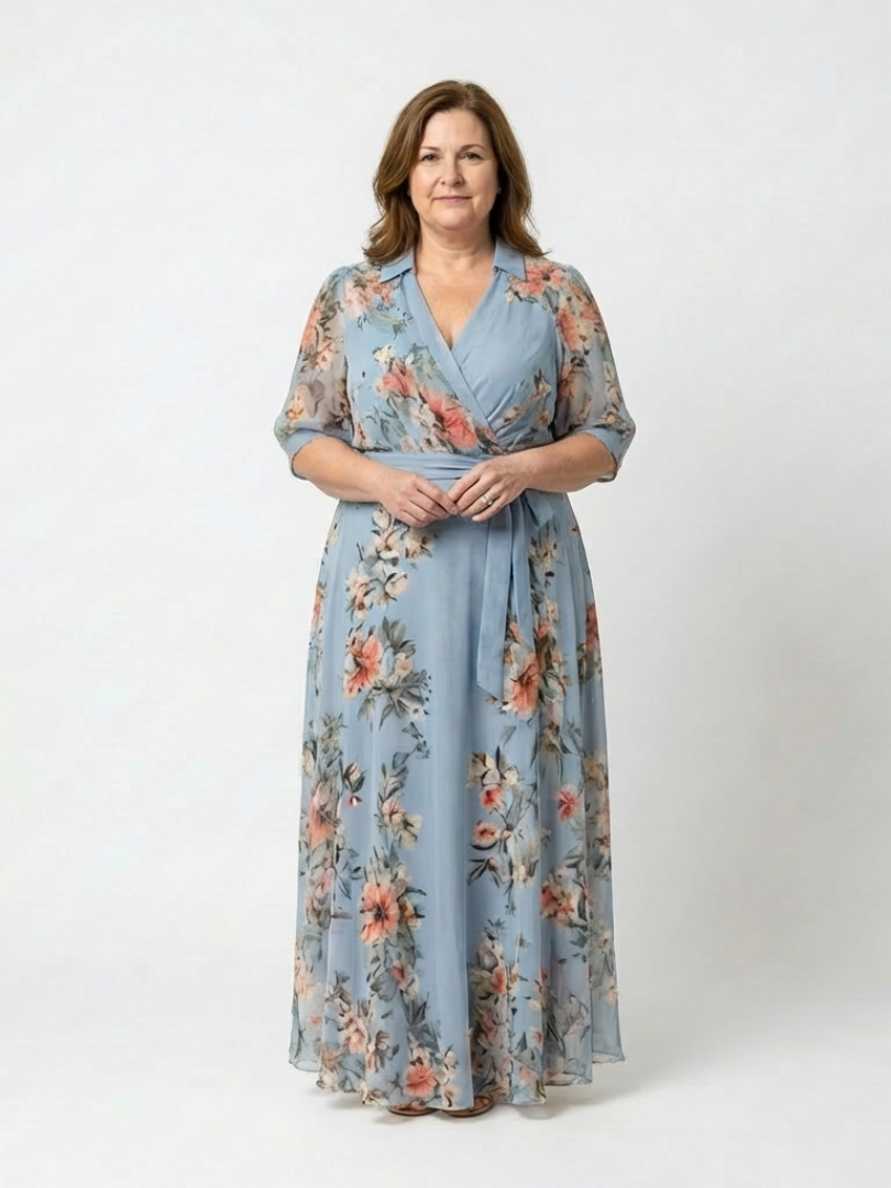 Sophie | V Neck Wrap Casual Fit Maxi Dress