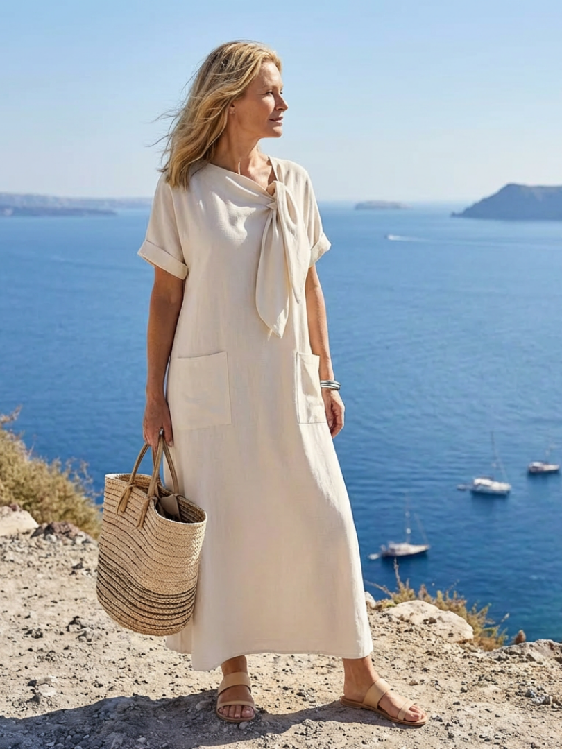 Eloise | Relaxed Fit Casual Maxi Dress with Round Neck