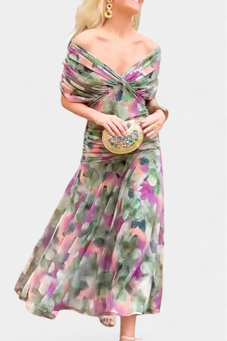 Women's Cocktail Dress – Chiffon Off-The-Shoulder Formal Evening | Isla 9