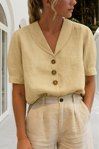 Emma | Wrap Neckline Professional Casual Tailored Blouse