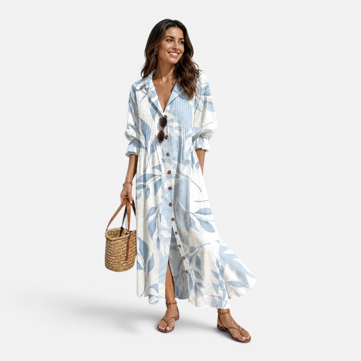 Emma | Bohemian Summer Maxi Dress Relaxed Fit Button-Front