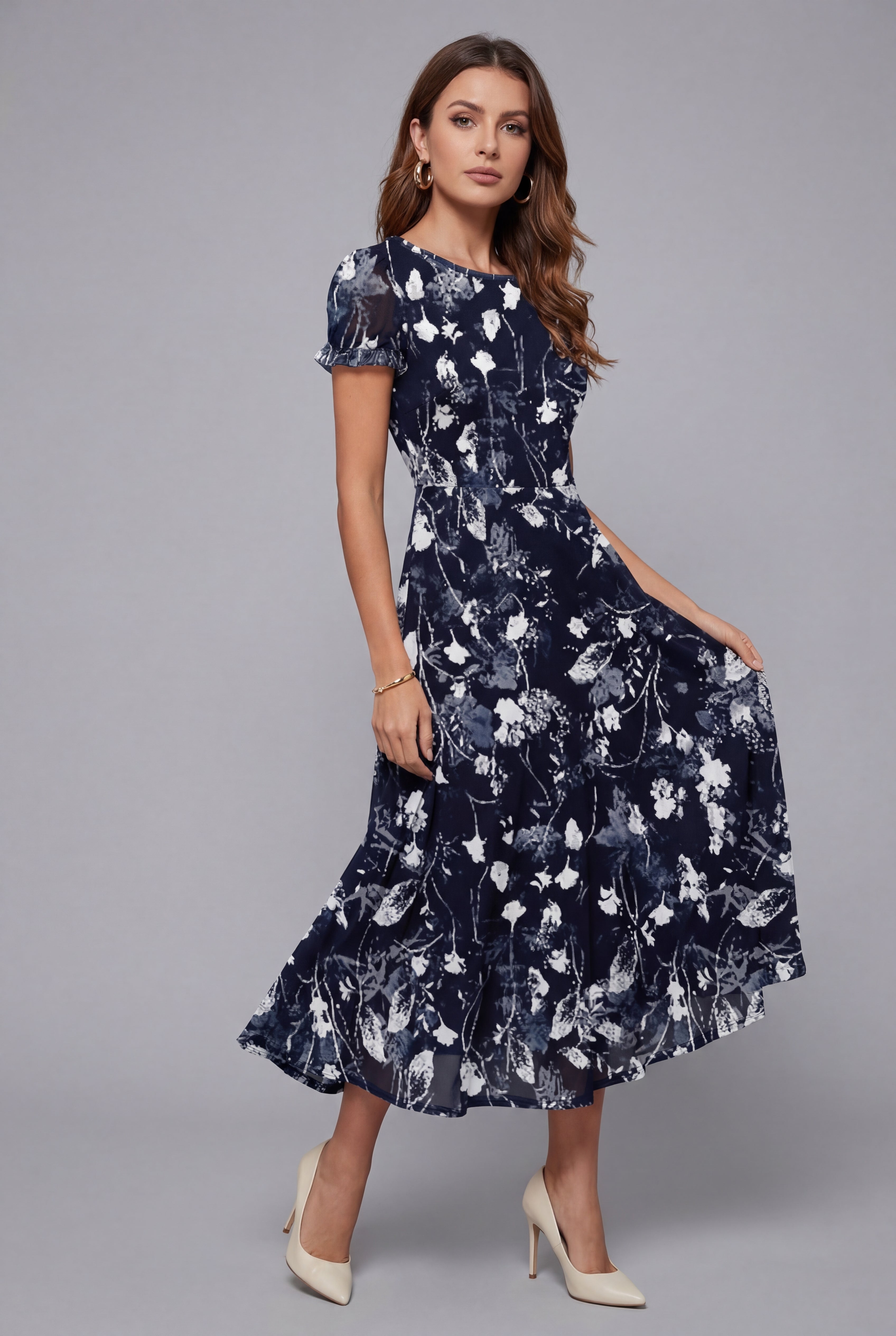 Emma | Floral Summer Casual Relaxed Fit Midi Dress