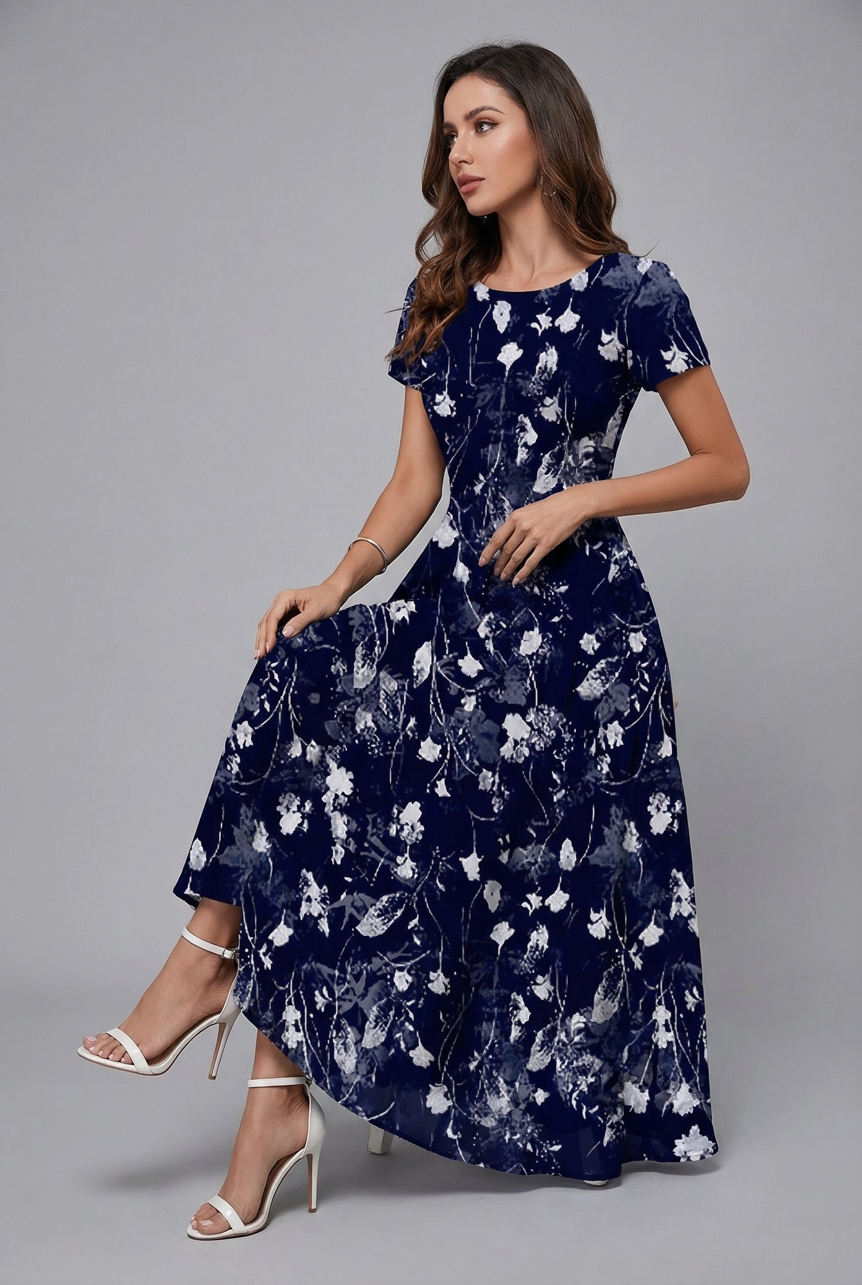 Emma | Floral Summer Casual Relaxed Fit Midi Dress