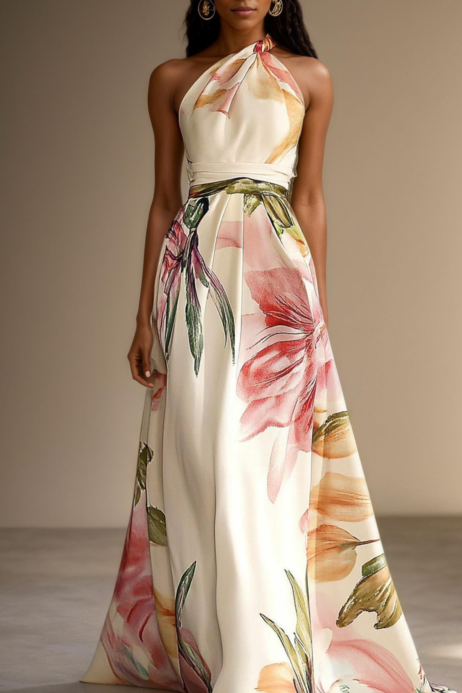 Isabella | One Shoulder Wedding Guest A-Line Maxi Dress