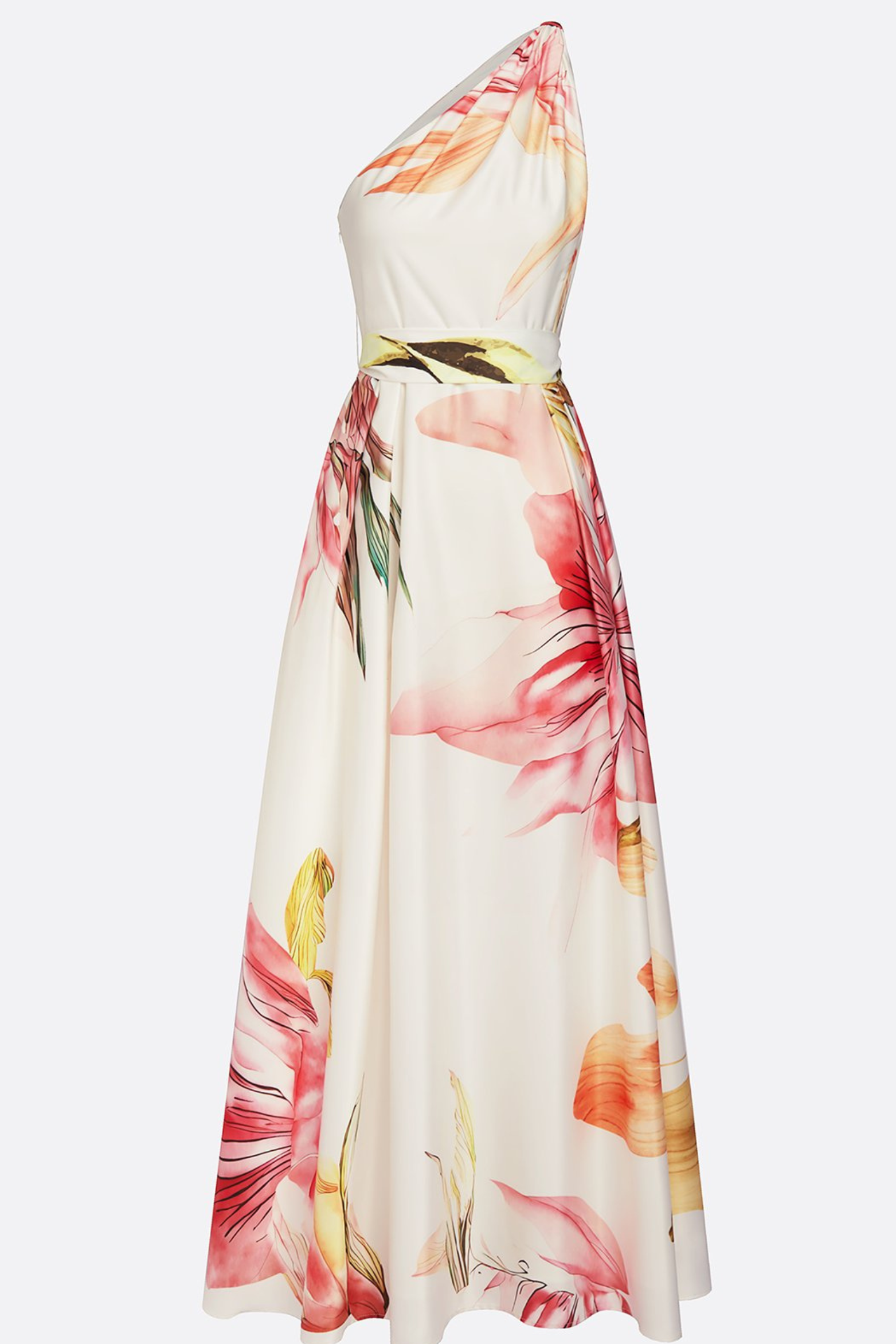 Isabella | One Shoulder Wedding Guest A-Line Maxi Dress