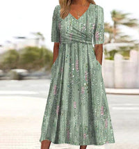 Sophie | Surplice Bodice Midi Dress Semi-Formal Jersey Blend