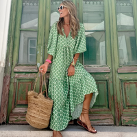 Maya | Tiered Balloon Sleeve Summer Maxi Dress Woven Fabric