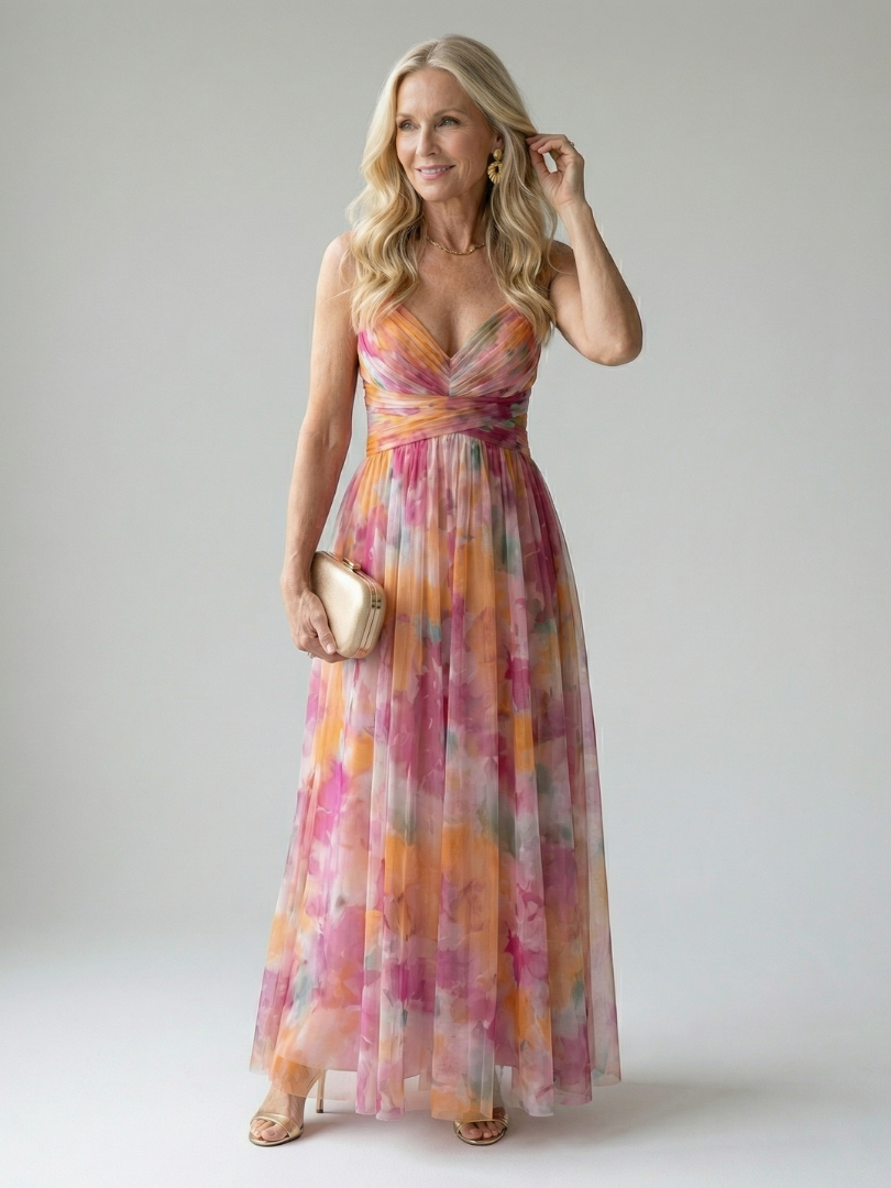Lily | Sleeveless Wrap Summer Dress Flowing Fit Maxi