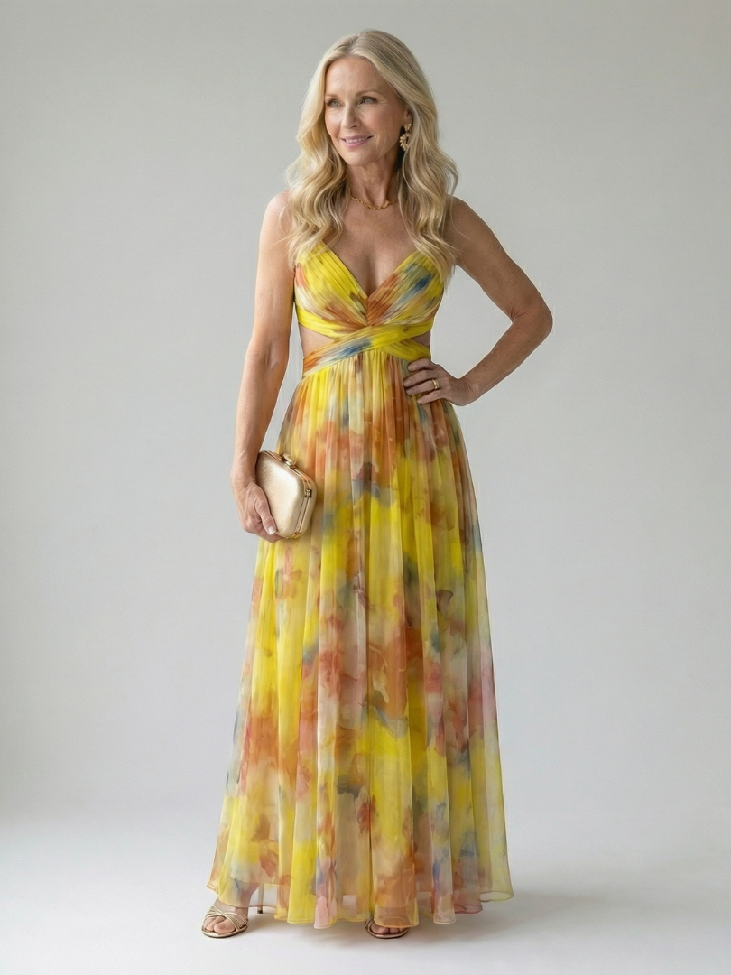Lily | Sleeveless Wrap Summer Dress Flowing Fit Maxi