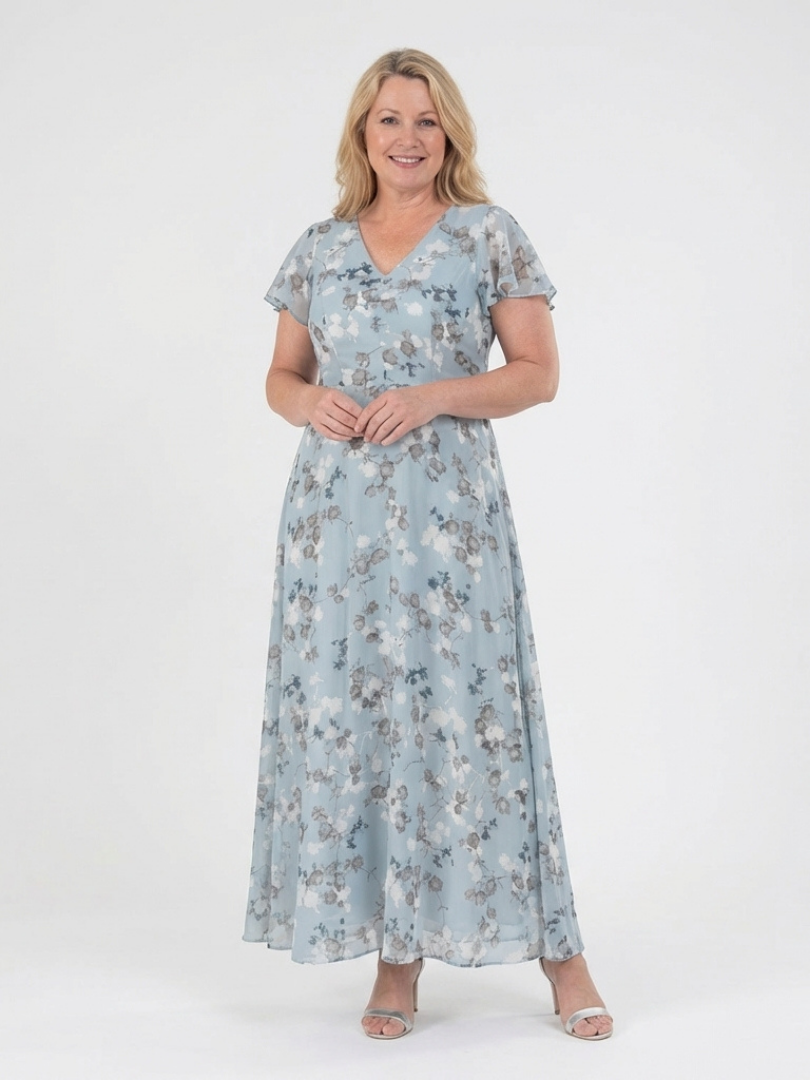 Isla | Floral Maxi Dress Relaxed Fit V-Neck Summer Occasion