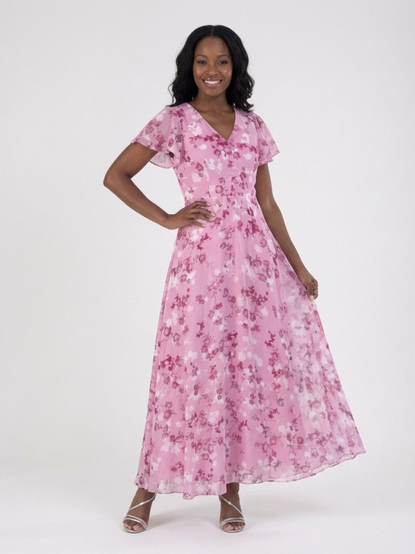 Isla | Floral Maxi Dress Relaxed Fit V-Neck Summer Occasion