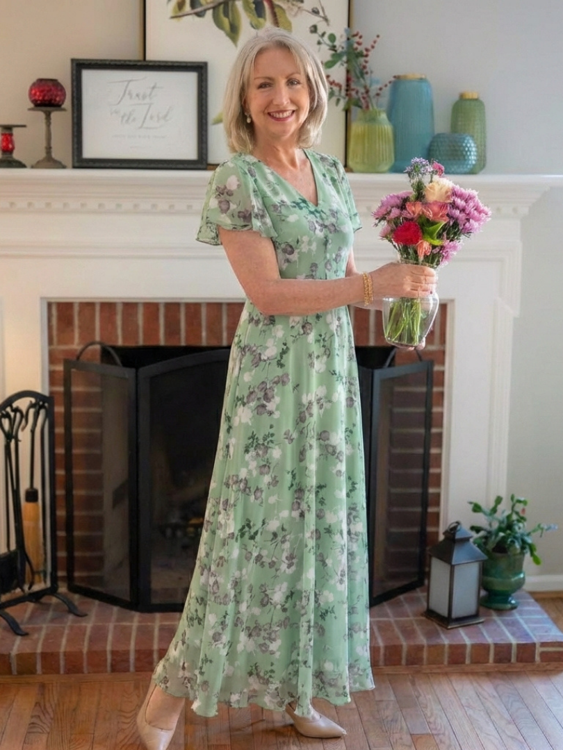 Isla | Floral Maxi Dress Relaxed Fit V-Neck Summer Occasion