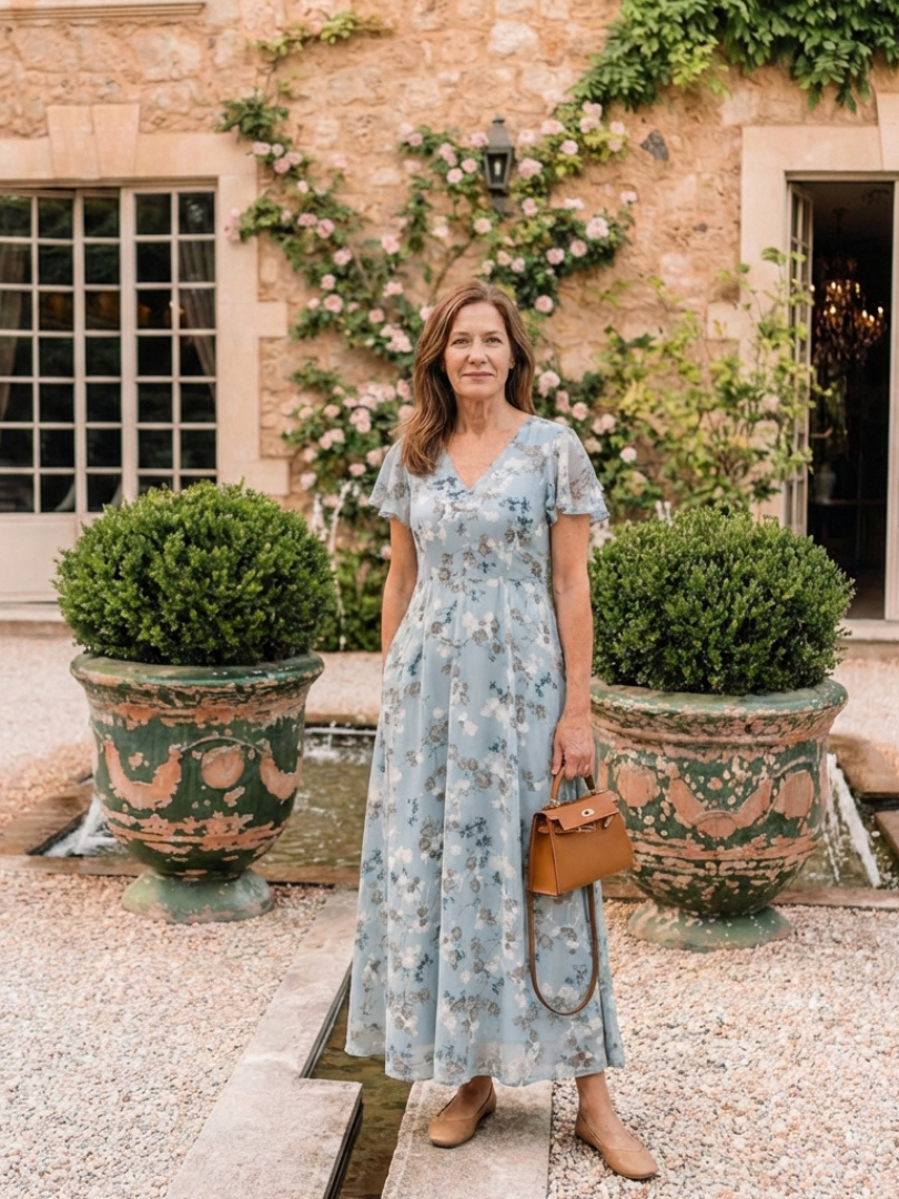 Isla | Floral Maxi Dress Relaxed Fit V-Neck Summer Occasion