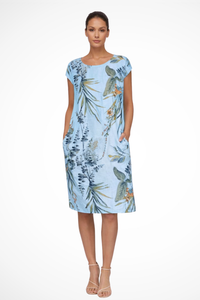 Maya | Linen Blend A-Line Shift Dress Summer Pockets