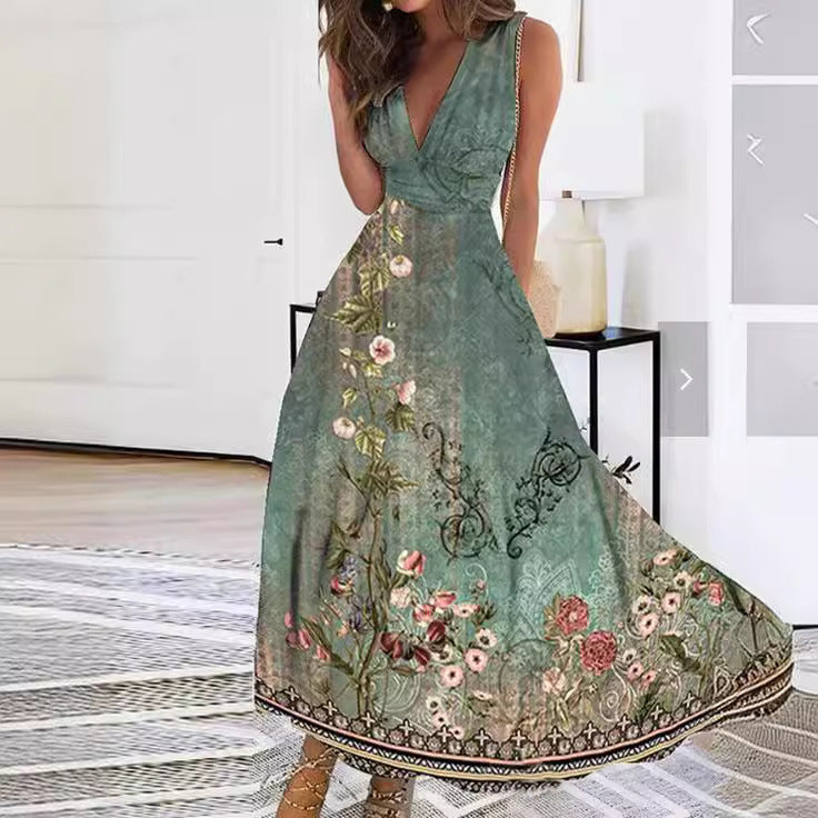 Sophie | Sleeveless Floral Maxi Dress A-Line Silhouette