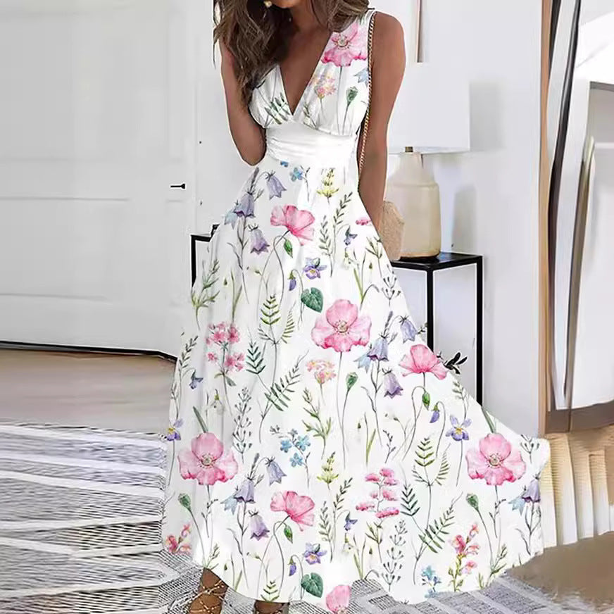 Sophie | Sleeveless Floral Maxi Dress A-Line Silhouette