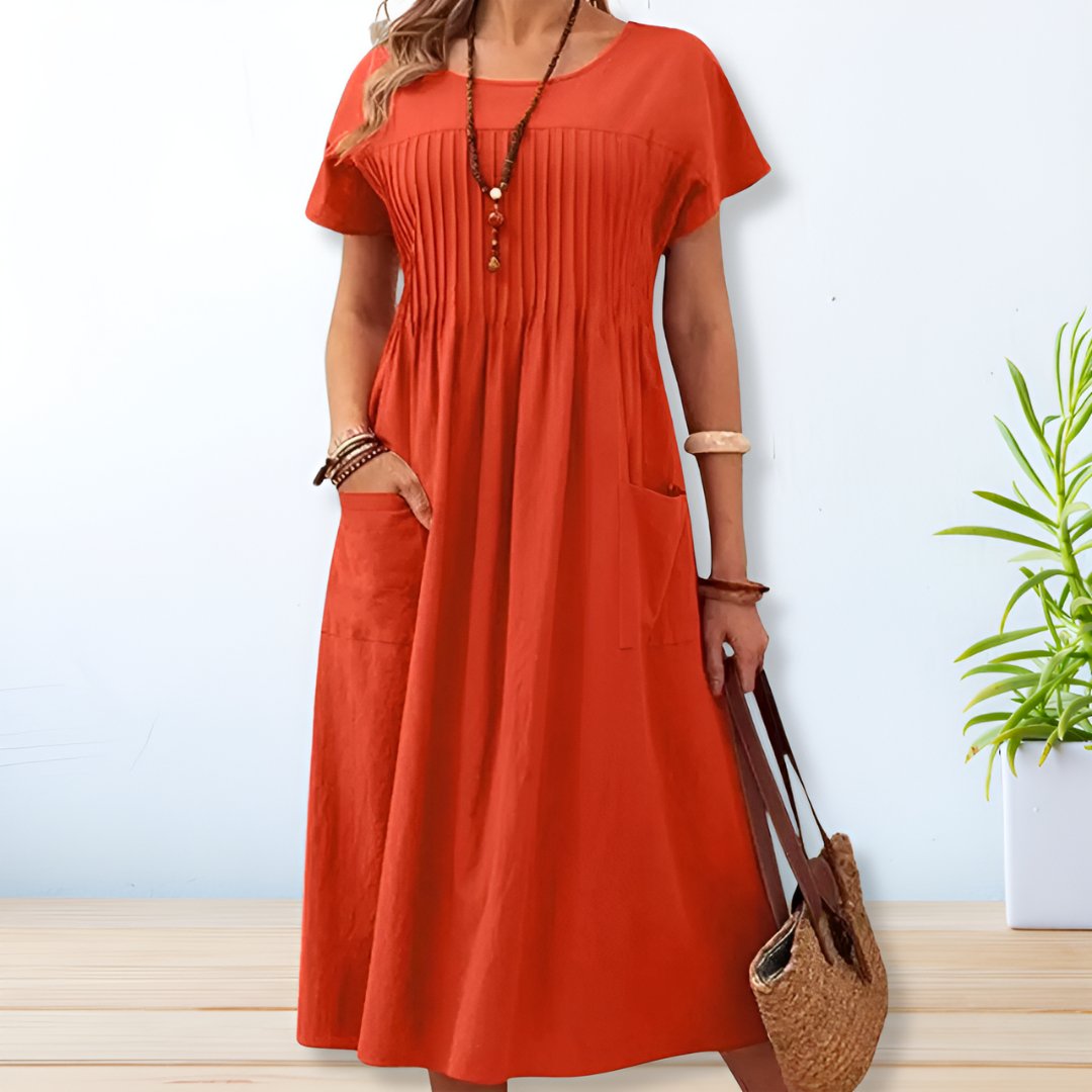 Women's Midi Dress – Lightweight Fabric Fluid Fit Formal | Amelia 3