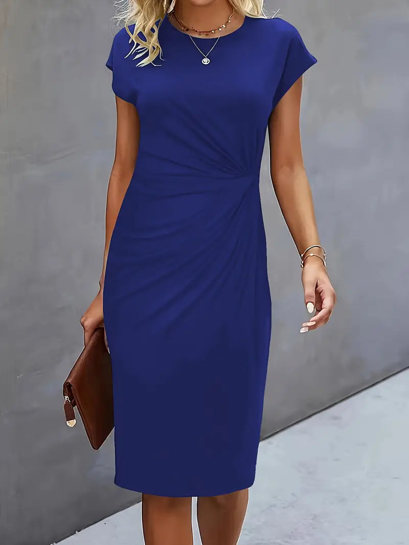 Lily | Short Sleeve Tailored Bodycon Work Evening Dress