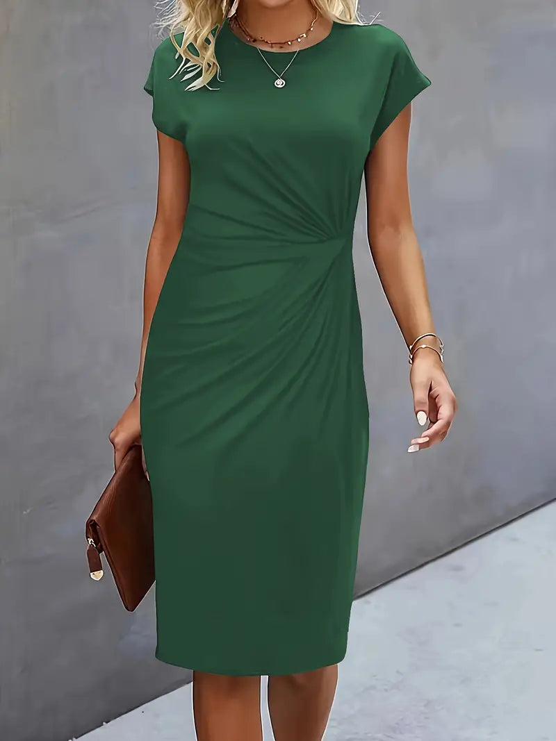 Lily | Short Sleeve Tailored Bodycon Work Evening Dress