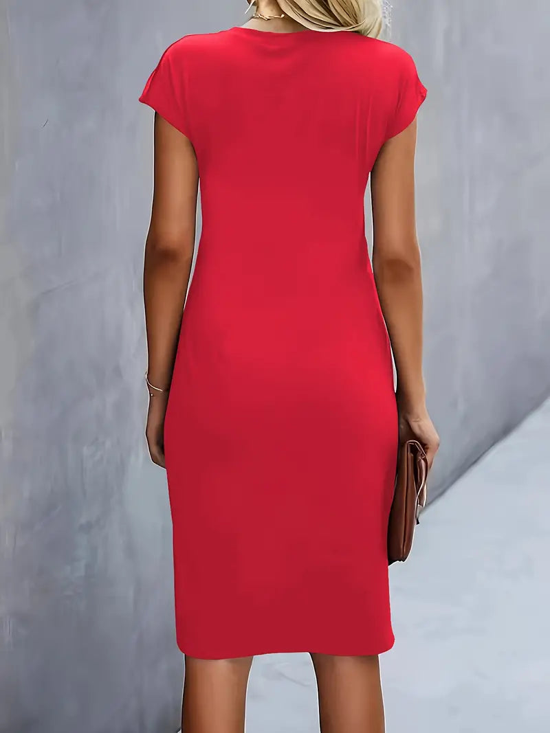 Lily | Short Sleeve Tailored Bodycon Work Evening Dress