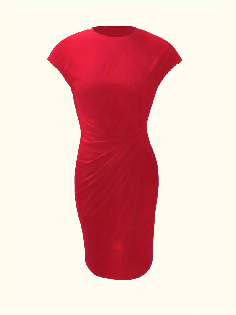 Lily | Short Sleeve Tailored Bodycon Work Evening Dress