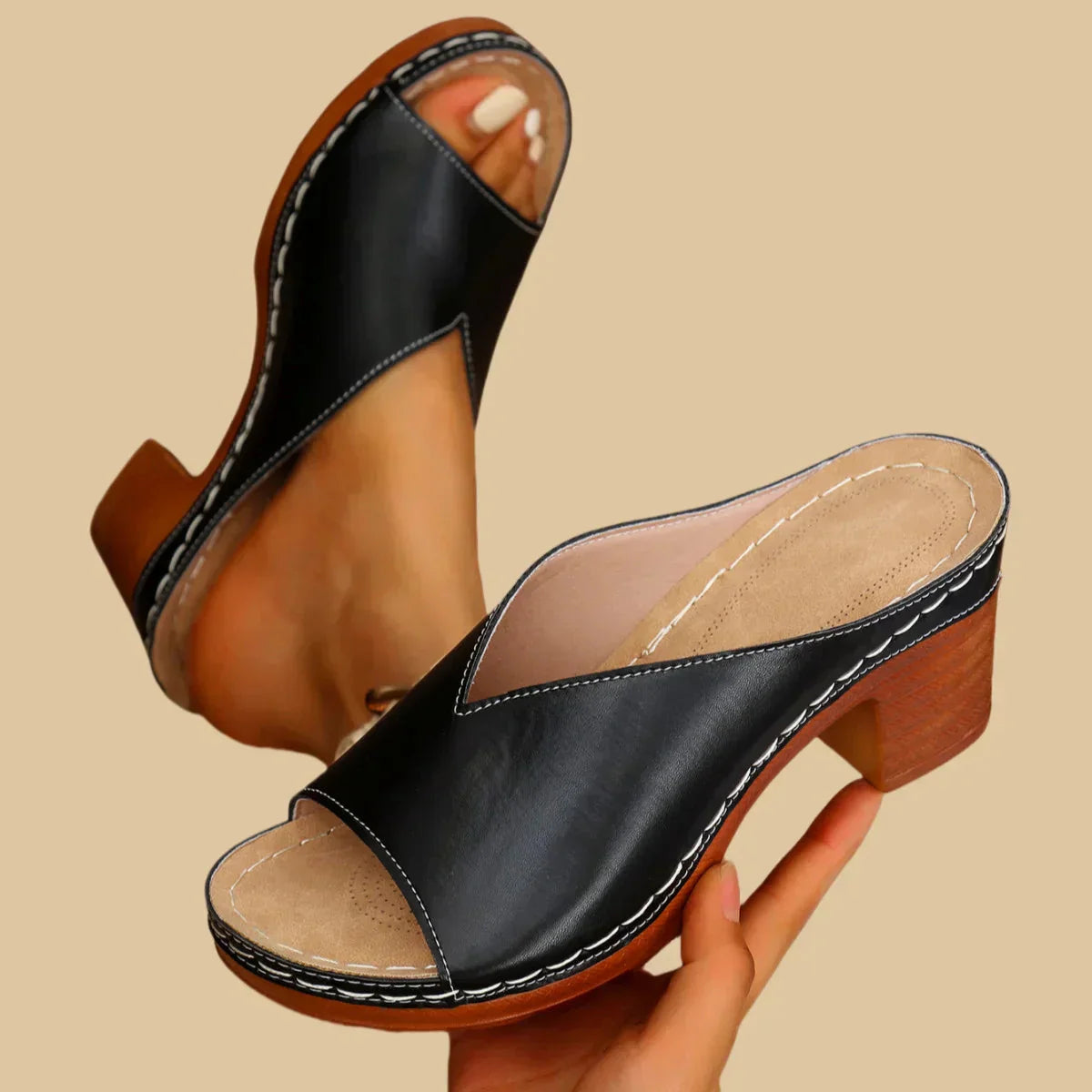 Sophie | Orthopaedic Casual Thick Heel Slip-On Sandals