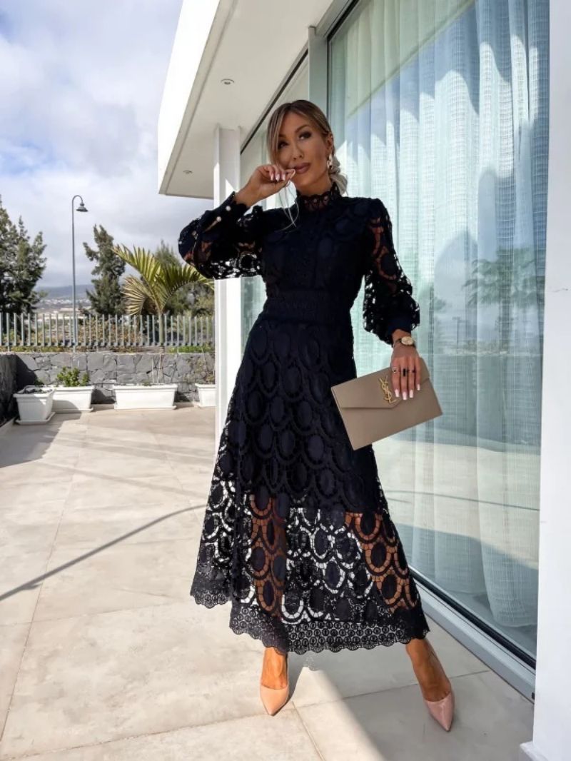 Women's Midi Dress – Guipure Lace Structured Fit Formal | Amelia 5