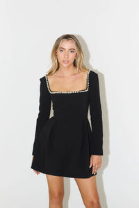 Sophie | Structured A-Line Evening Crepe Fit Mini Dress