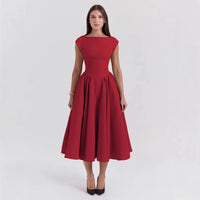 Amelia | Fit-and-Flare Formal Midi Dress Scuba-Crepe