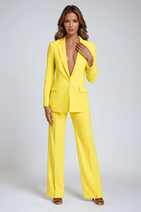 Harper | High Waist Wide Leg Smart Casual Crepe Trousers