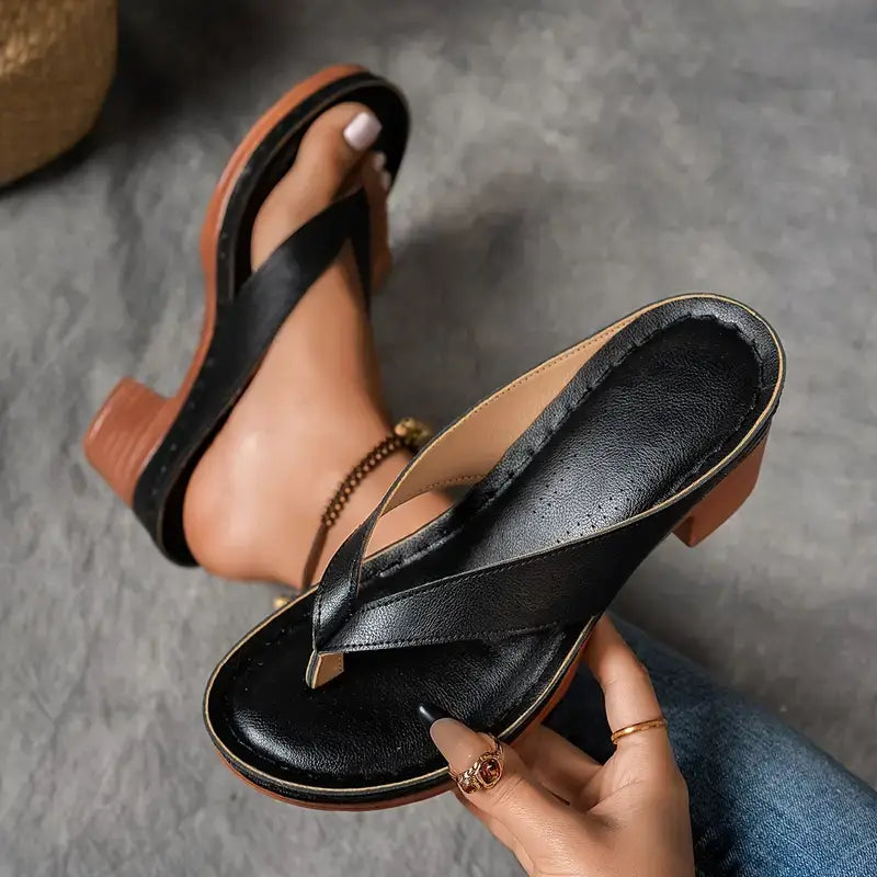 Women's Sandals – Faux-Leather Padded Thong Casual Summer | Amelia 5