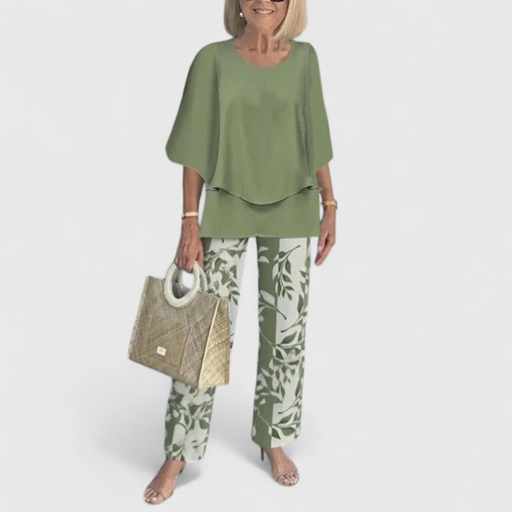 Women's Trouser Suit – Chiffon Wide Leg Elegant For Special Occasions | Amelia 1
