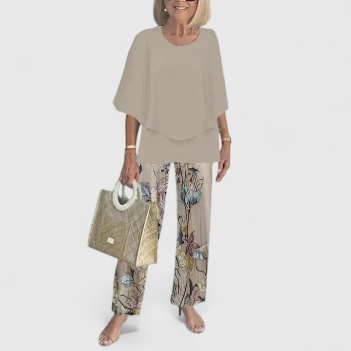 Women's Trouser Suit – Chiffon Wide Leg Elegant For Special Occasions | Amelia 2