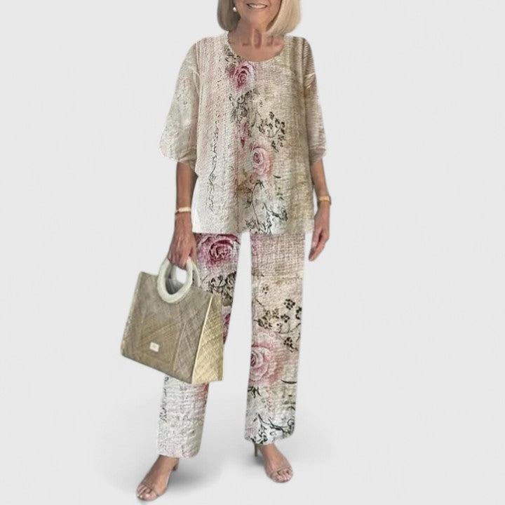 Women's Trouser Suit – Chiffon Wide Leg Elegant For Special Occasions | Amelia 12