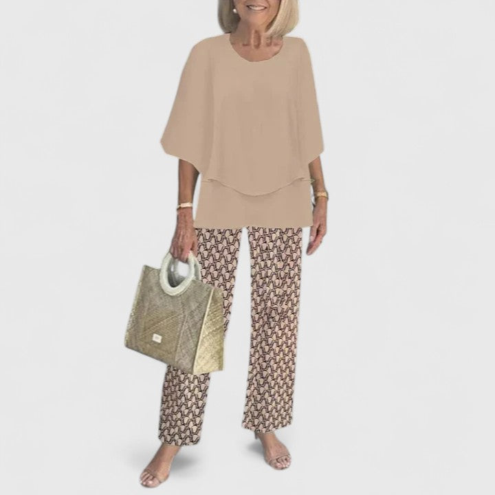 Women's Trouser Suit – Chiffon Wide Leg Elegant For Special Occasions | Amelia 13