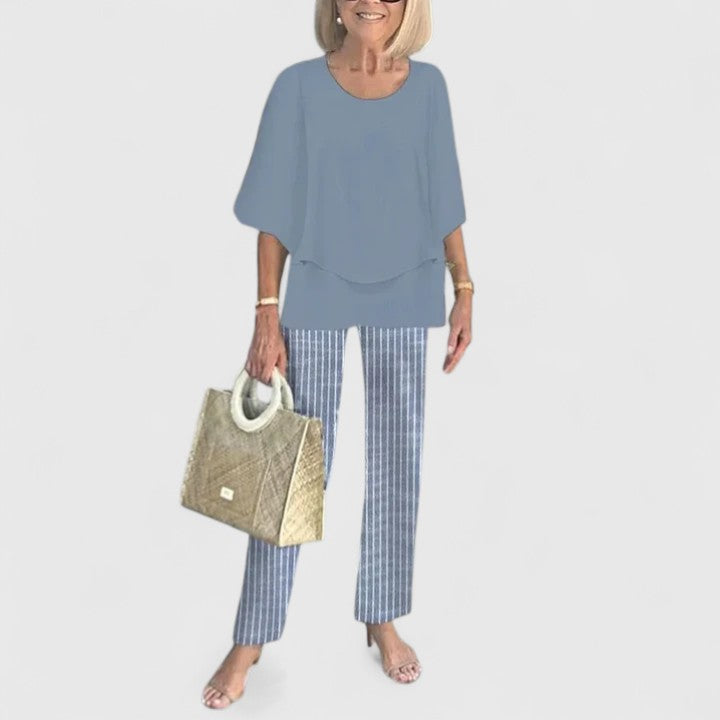 Women's Trouser Suit – Chiffon Wide Leg Elegant For Special Occasions | Amelia 3