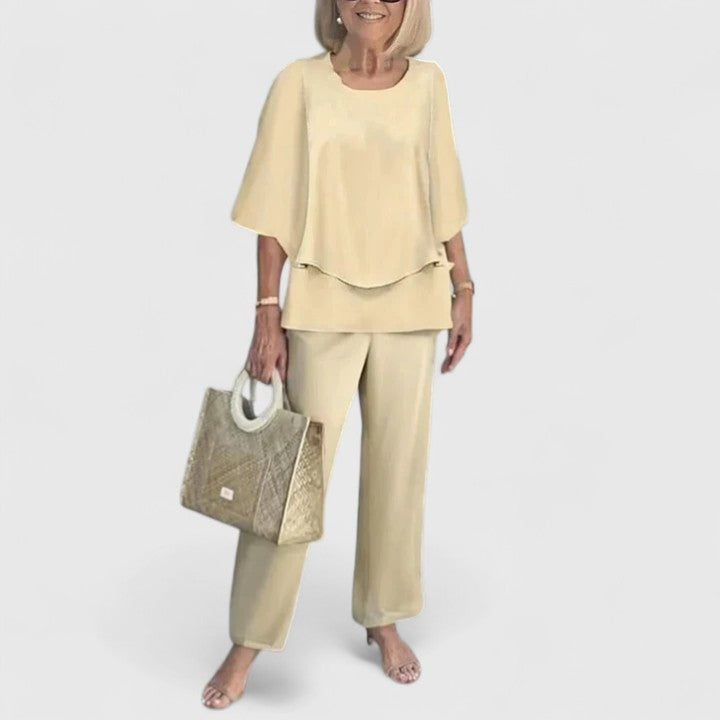 Women's Trouser Suit – Chiffon Wide Leg Elegant For Special Occasions | Amelia 4