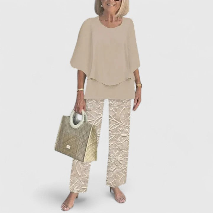 Women's Trouser Suit – Chiffon Wide Leg Elegant For Special Occasions | Amelia 6