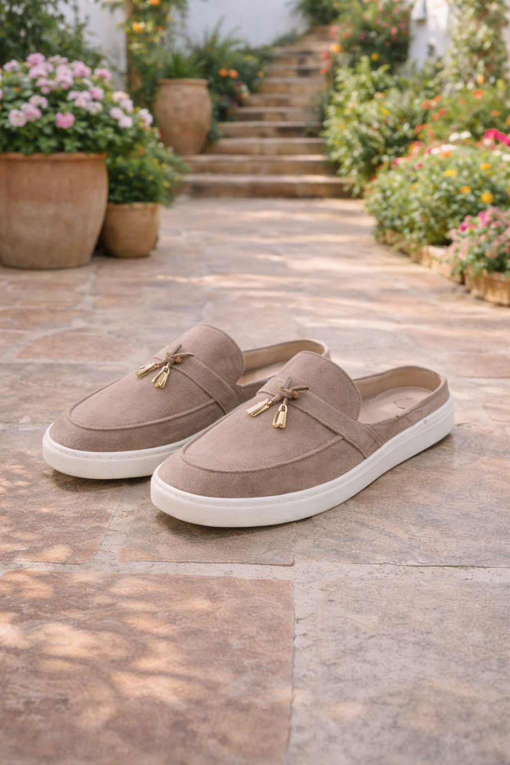 Belinda | Denim Twill Charm Mules