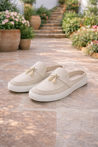 Harper | Slip-On Casual Mules Twill Apron Toe Detail