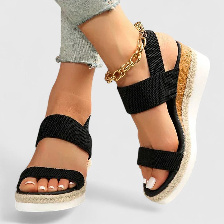 Women's Platform Sandals – Woven Elastic Casual Summer | Florence 3