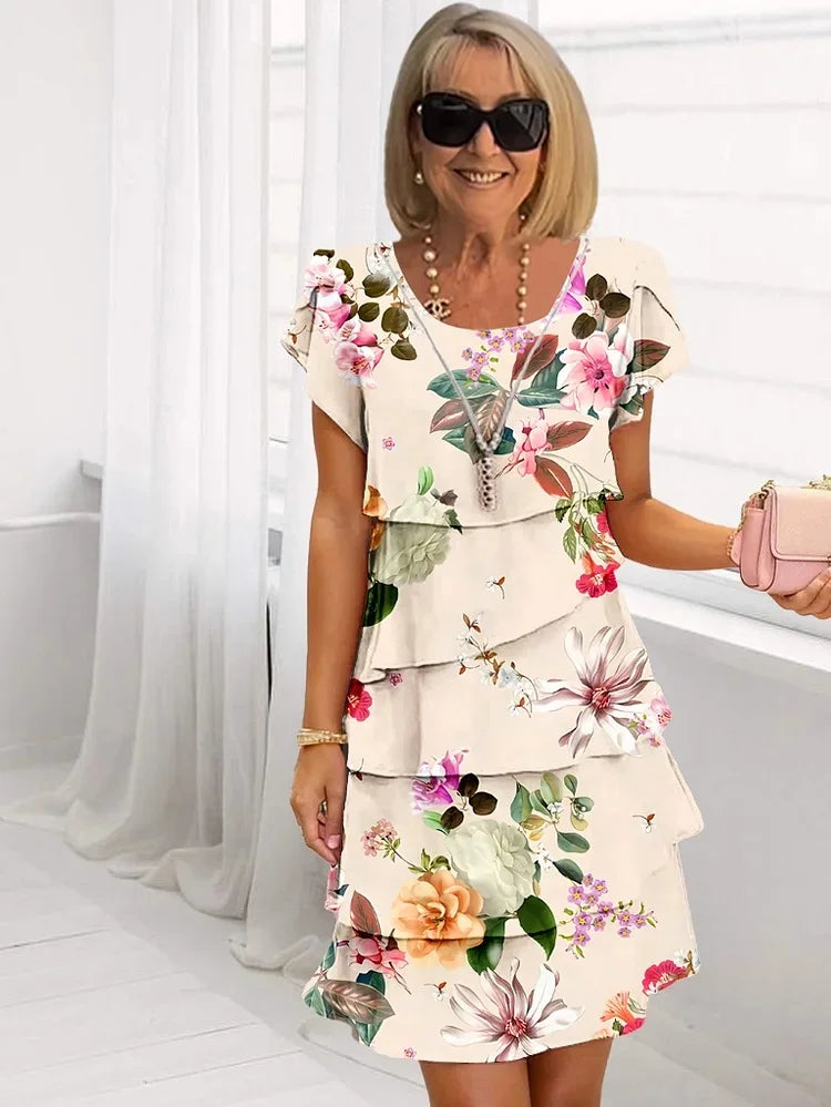 Women's A-Line Dress – Chiffon Tiered Ruffle Garden Party | Amelia 4