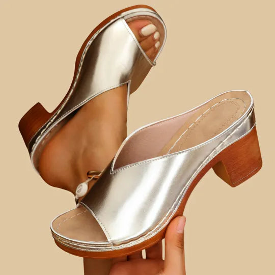 Emma | Orthopaedic Chunky Heel Casual Synthetic Fit Sandals