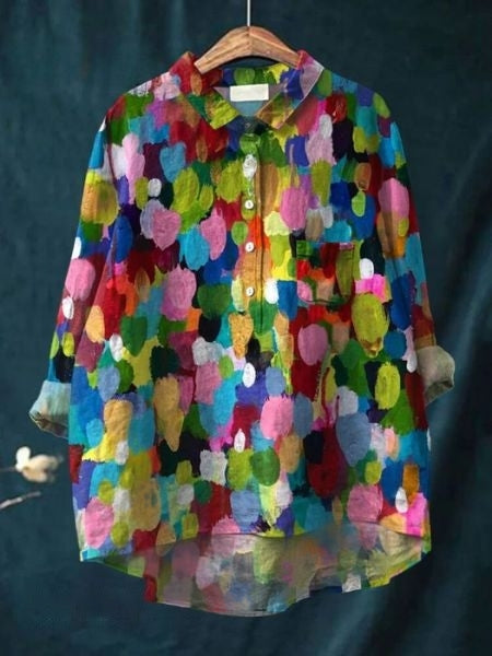 Women's Tunic Shirt – Floral Jacquard Relaxed Fit Casual | Amelia 8