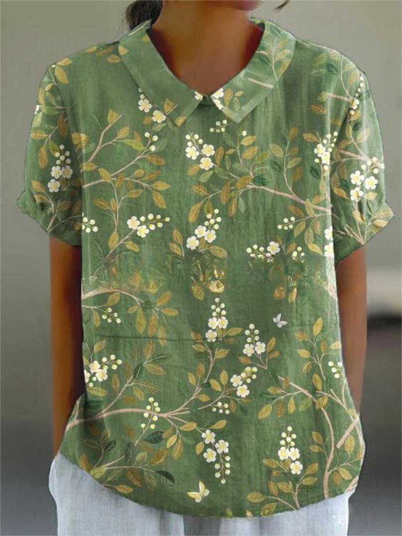 Women's Blouse – Linen Blend Boxy Fit Casual Summer | Amelia 4