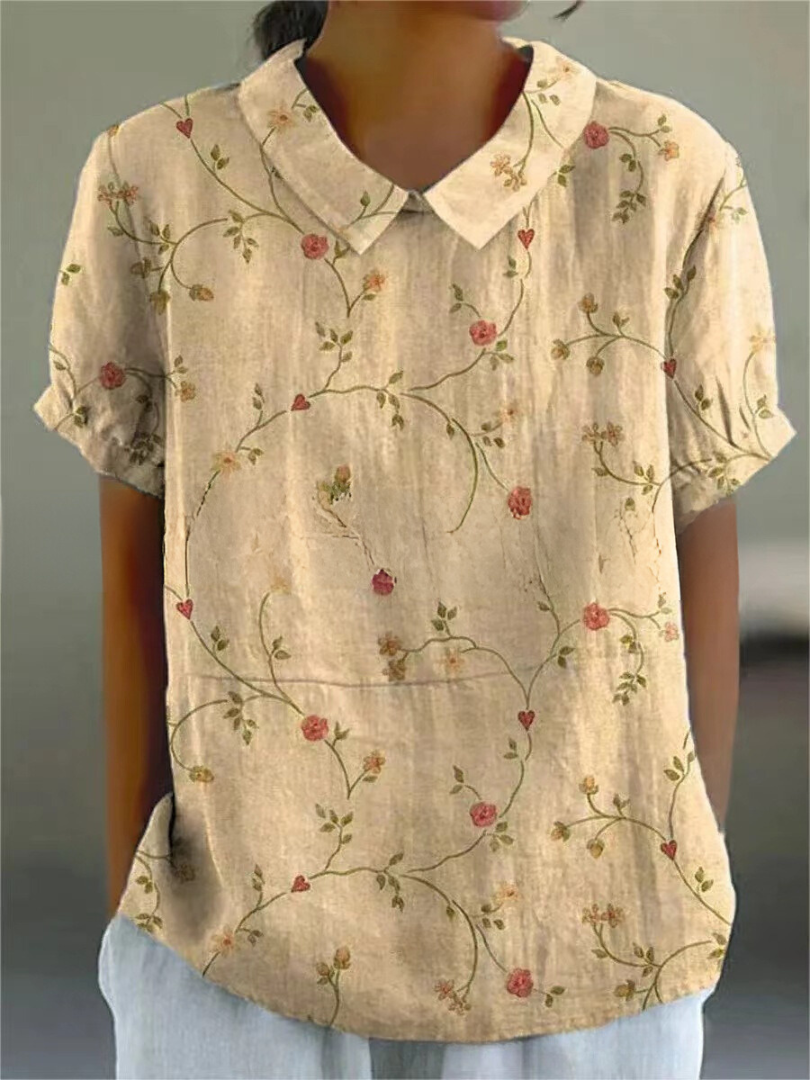 Women's Blouse – Linen Blend Boxy Fit Casual Summer | Amelia 6