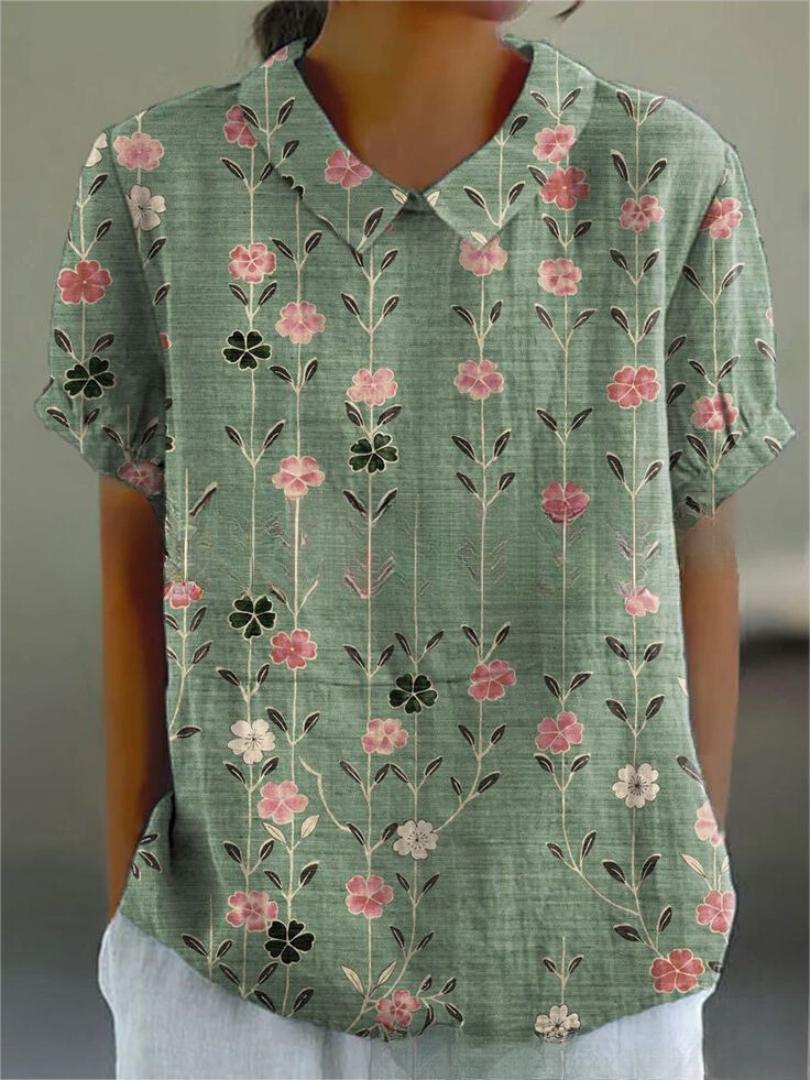 Women's Blouse – Linen Blend Boxy Fit Casual Summer | Amelia 7
