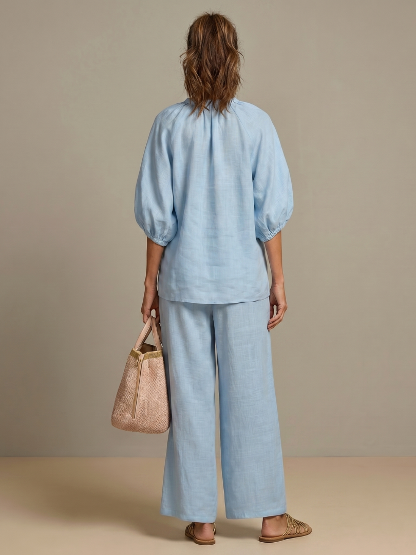 Isla | Zip Front Blouson Relaxed Fit Daywear Set